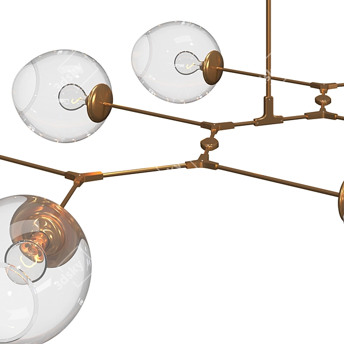 Vintage Industrial Chandelier 3D model image 12