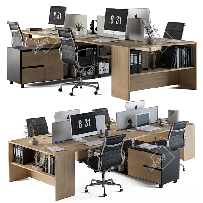 Executive Office Furniture Set 3D model image 2