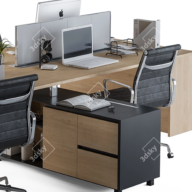 Executive Office Furniture Set 3D model image 4