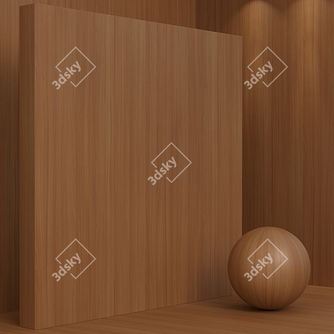 Seamless Beech Wood Box Set 3D model image 2