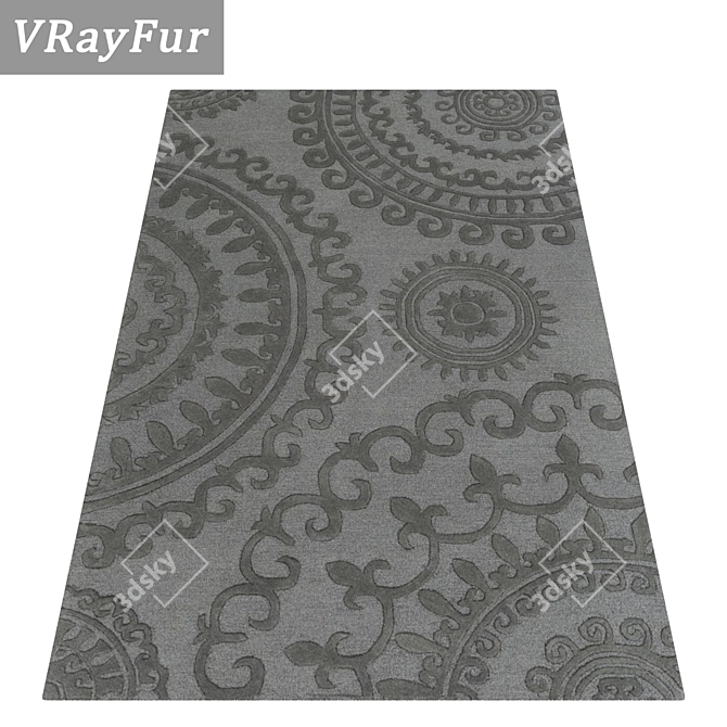 Luxury Textured Carpet Set 3D model image 2