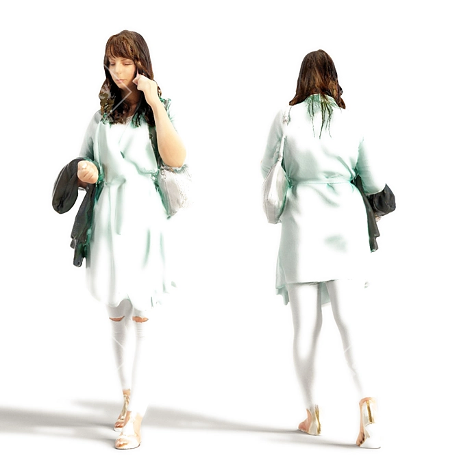 Realistic 3D Scanned Woman | 3 Color Variations 3D model image 1