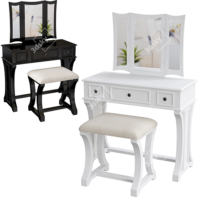 Luxe Lucca Vanity Set 3D model image 1