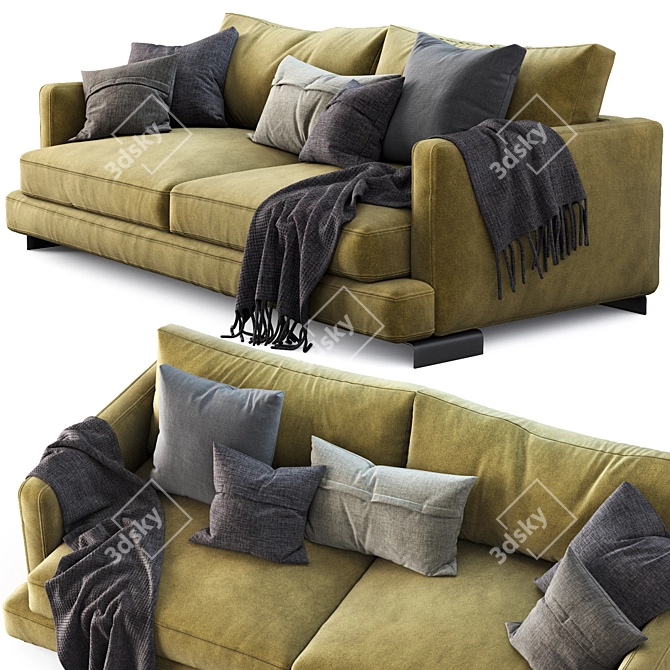 Sleek Flexform Long Island Sofa 3D model image 4