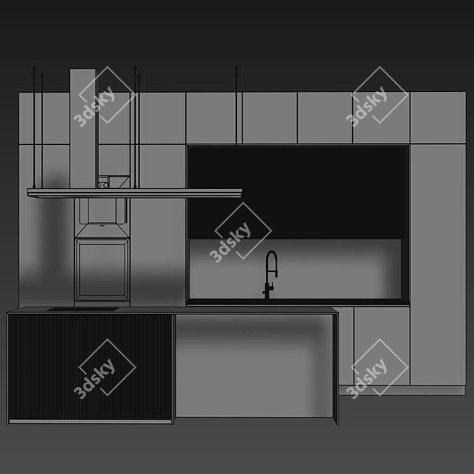 Title: Modern Kitchen 3D Model 3D model image 4