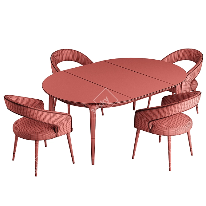 Modern Link Dining Set 3D model image 5