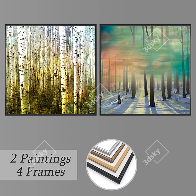 Multiframe Wall Art Set 3D model image 1