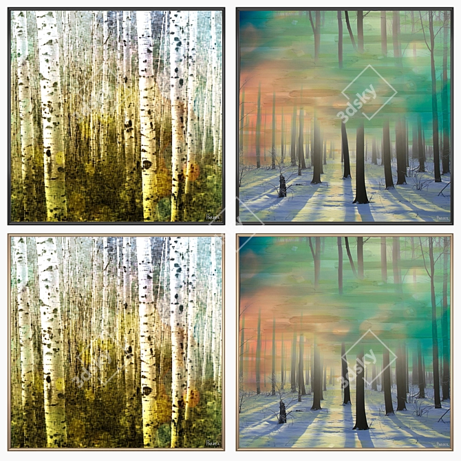 Multiframe Wall Art Set 3D model image 2