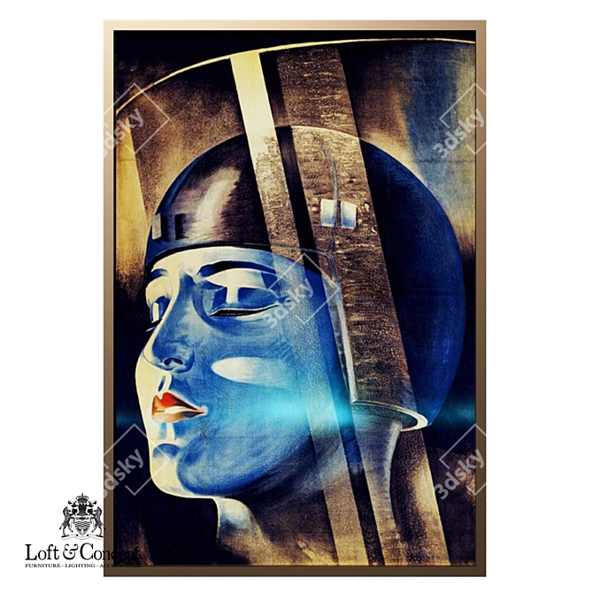 Metropolis Poster: Loft Concept Art-Deco Canvas 3D model image 1