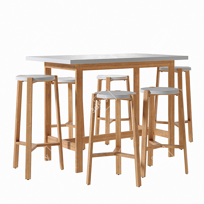 Happy Bar Stool Set - A2 Design 3D model image 8