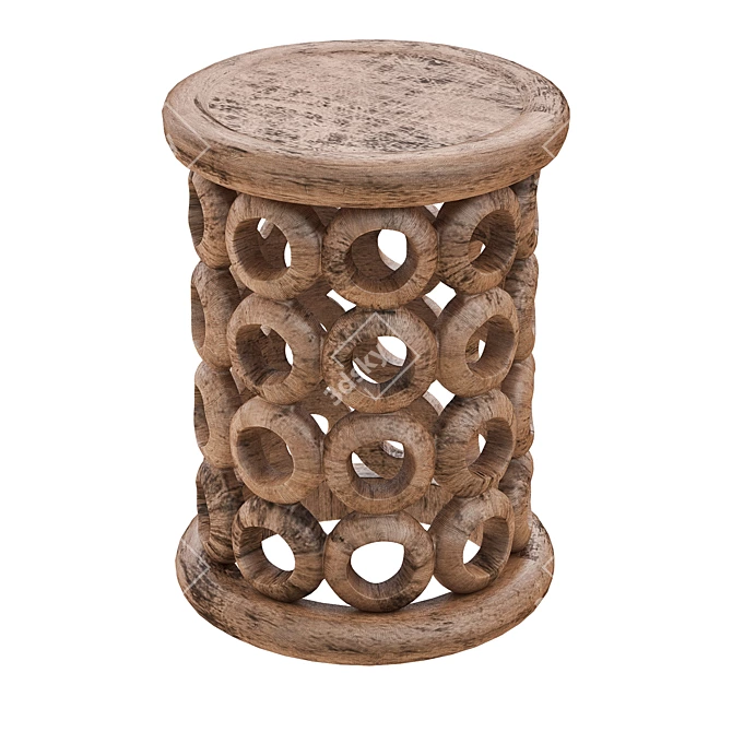 Exotic African Bamileke and Bracelet Stools 3D model image 3