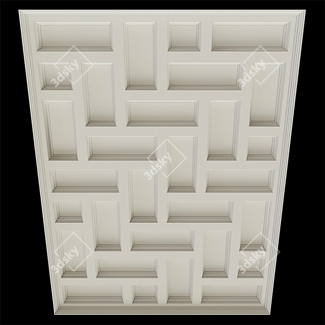 Customizable 4-Light Ceiling: Changeable Colors 3D model image 2