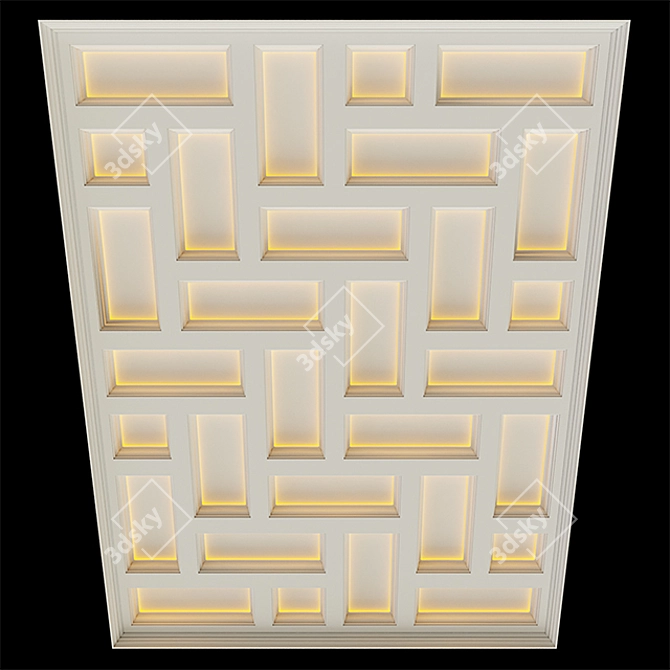 Customizable 4-Light Ceiling: Changeable Colors 3D model image 3