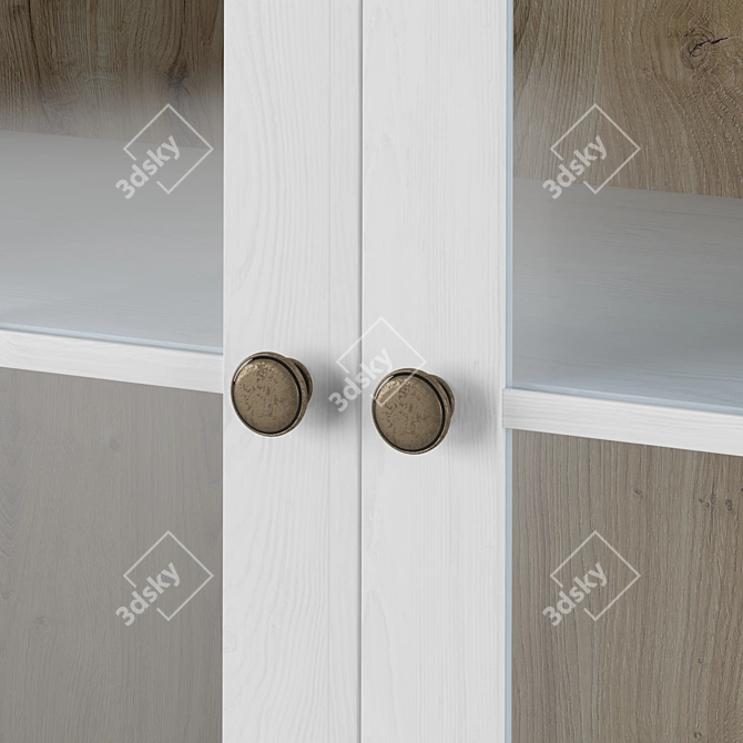 Modern White Oak Display Cabinet: MARKSKEL 2 Door 3D model image 2