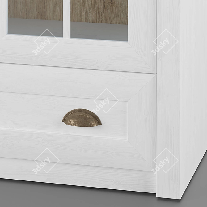 Modern White Oak Display Cabinet: MARKSKEL 2 Door 3D model image 3