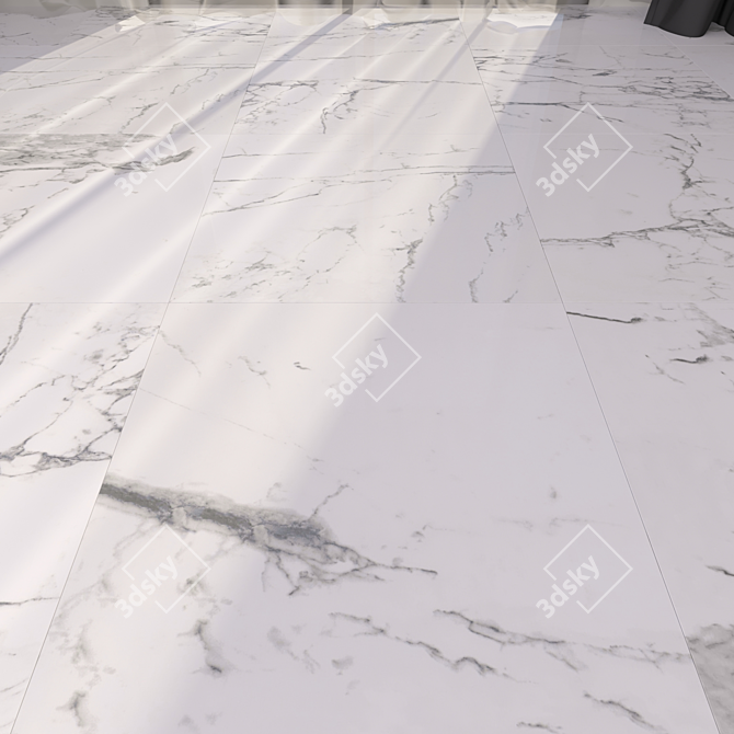 Flow White Marble: Luxurious Multi-Texture Flooring 3D model image 1