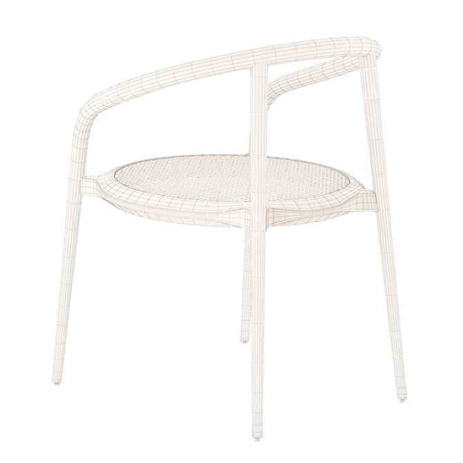 Modern White Lisbon Dining Chair 3D model image 5