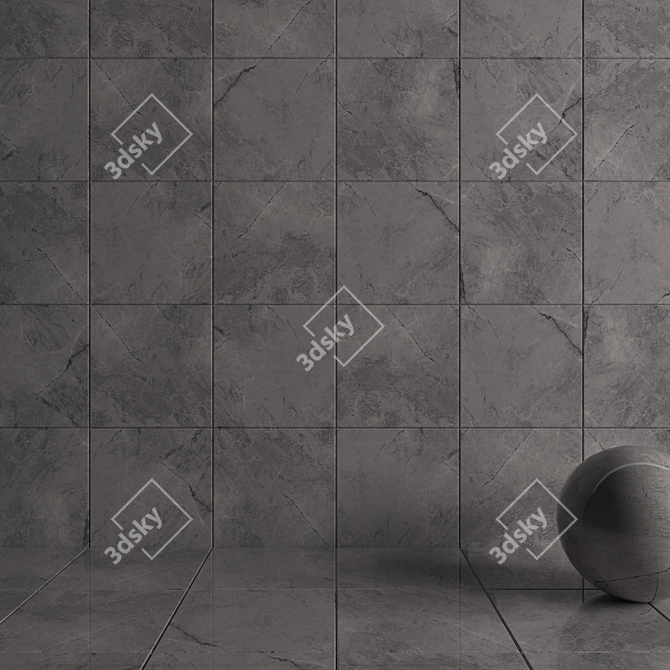 Sleek Carbon Wall Tiles 3D model image 4