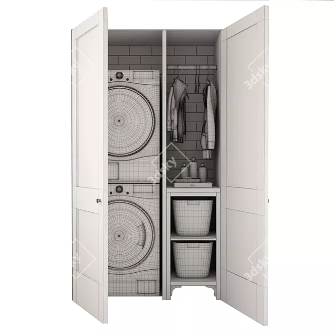 LG Laundry Set I: DLEC888W Dryer & WM1388HW Washer 3D model image 4