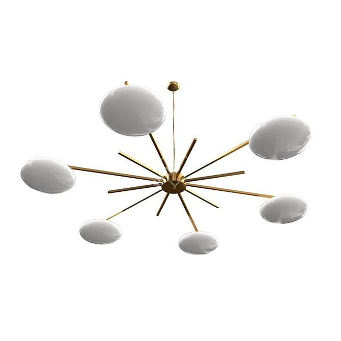 Italian Brass Starburst Chandelier 3D model image 3