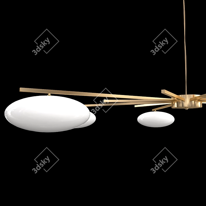 Italian Brass Starburst Chandelier 3D model image 4