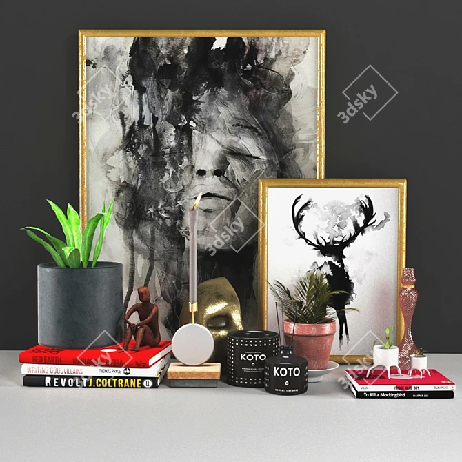 Nature-inspired Home Décor Set 3D model image 1