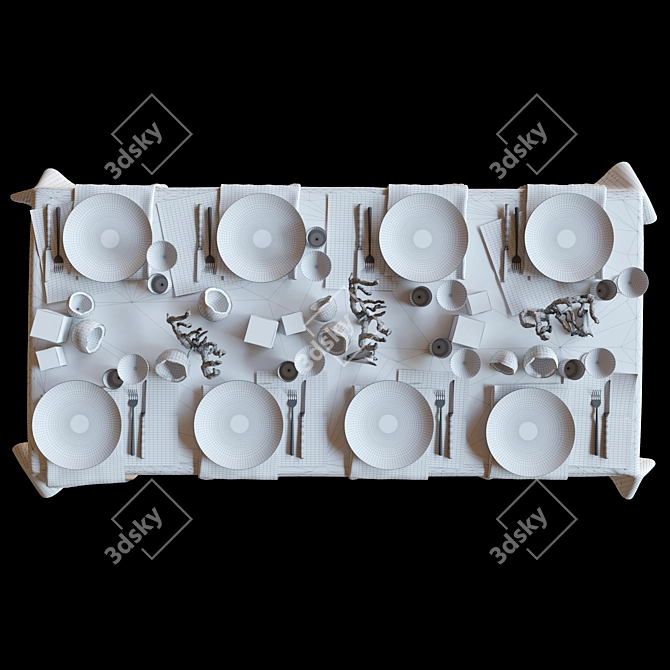 Coconut Beach Table Setting 3D model image 3