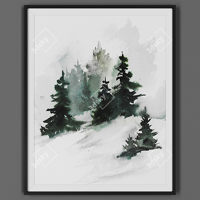 Black Framed Artwork 3D model image 1