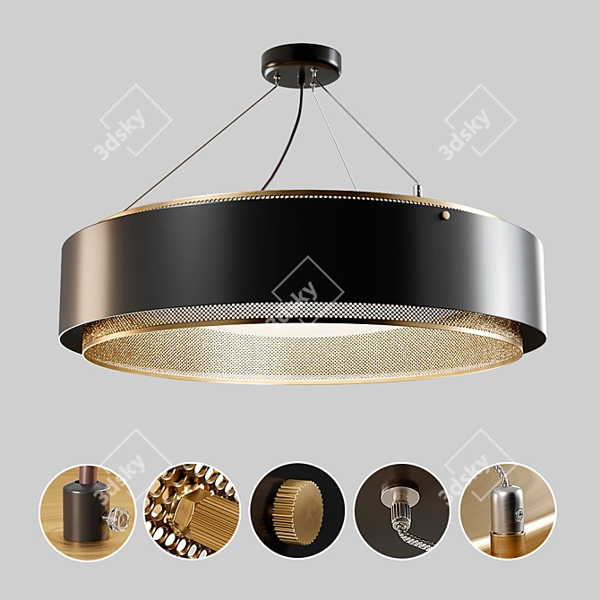 Modern Casing Pendant Light 3D model image 1