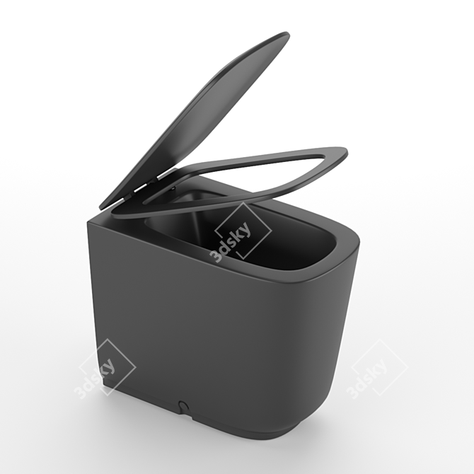 Sleek Matte Black Kerasan Toilet 3D model image 3