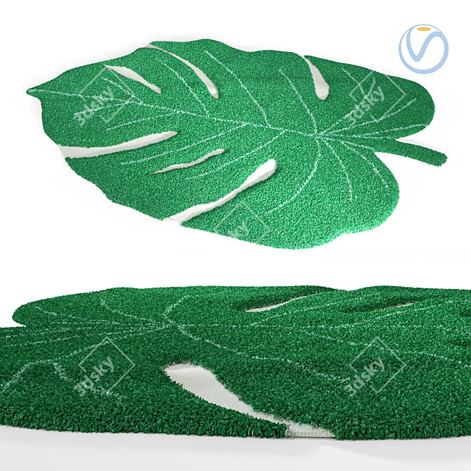 Monstera Carpet: Soft & Stylish 3D model image 2