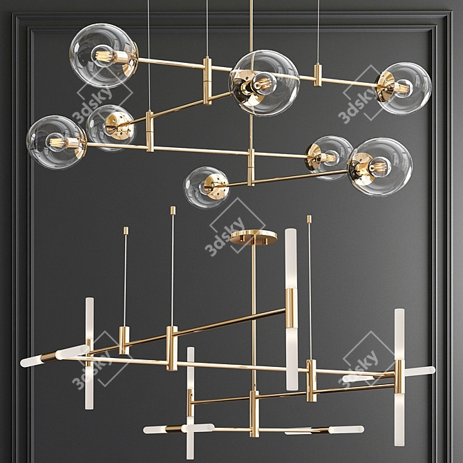 Contemporary Altona & Gap Chandelier 3D model image 1