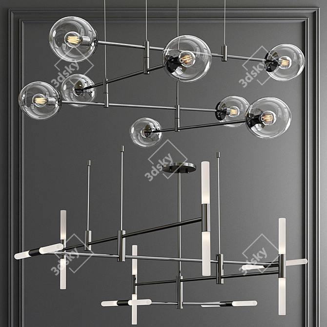 Contemporary Altona & Gap Chandelier 3D model image 2