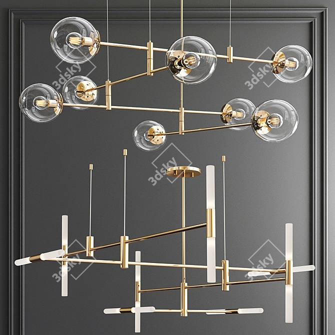 Contemporary Altona & Gap Chandelier 3D model image 4