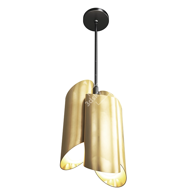 Davis Pendant: Antique Brass Elegance 3D model image 2