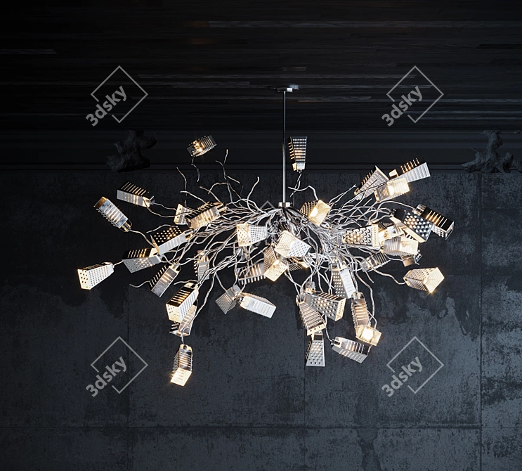 Gourmet Grater Chandelier 3D model image 1