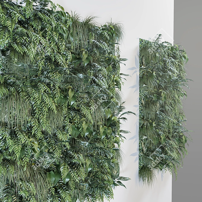 Green Oasis Corner: Modular Green Wall 3D model image 3