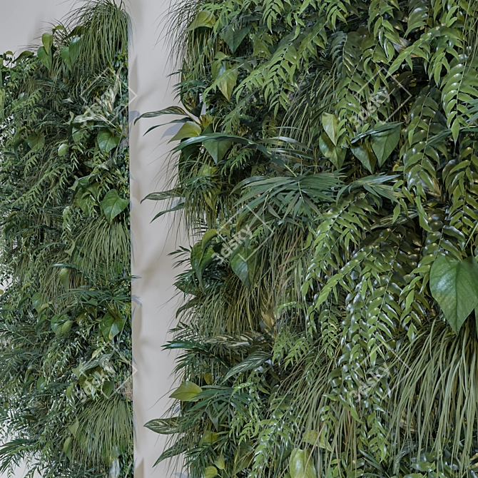 Green Oasis Corner: Modular Green Wall 3D model image 4