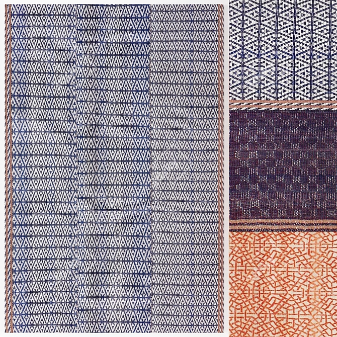 Lila Valadan Geometric Rug Set 3D model image 1