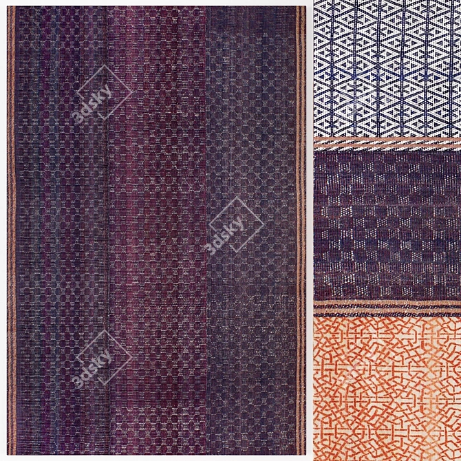 Lila Valadan Geometric Rug Set 3D model image 2