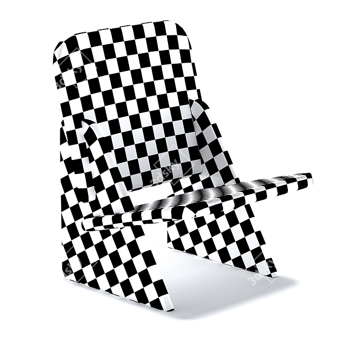 Sleek Black Oak Dolmena Chair 3D model image 3