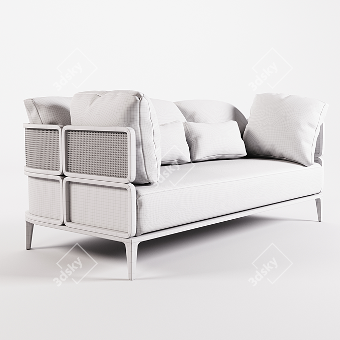 Stylish Rattan Sofa: GTV Promenade 3D model image 2