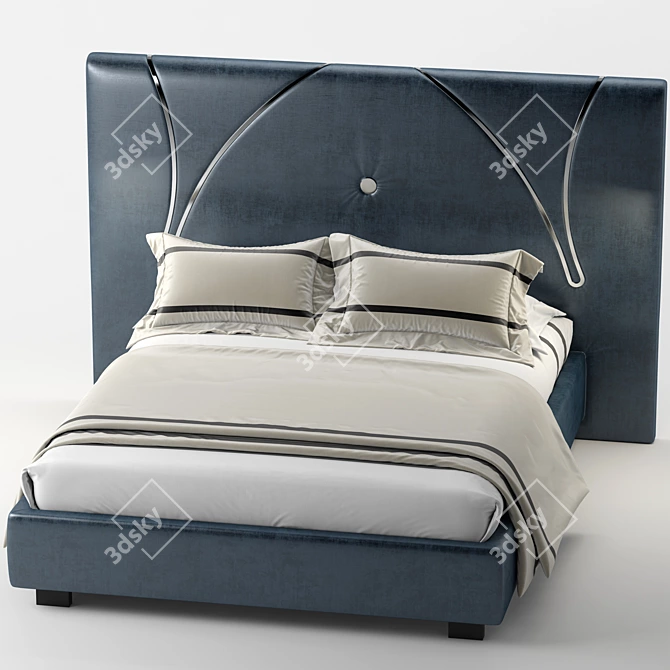 Sleek Dream Designer Bed 3D model image 2