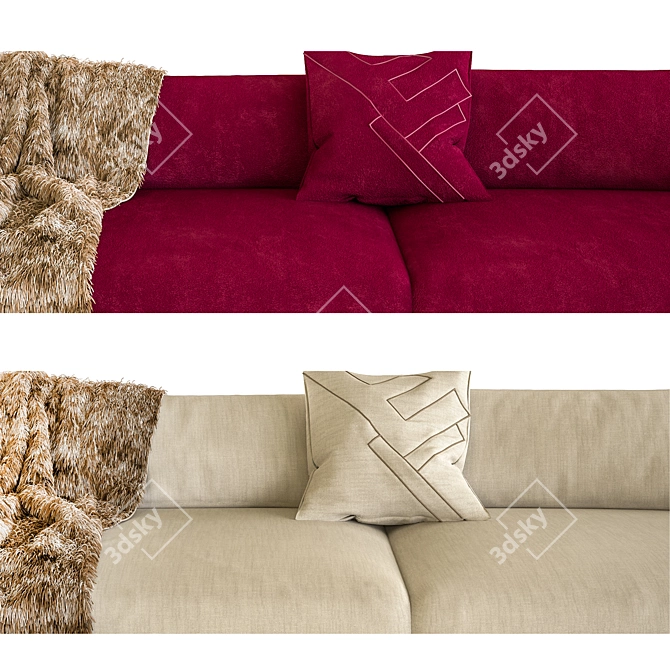 FENDI Myhome Sofa: Luxurious Comfort for Your Living Space 3D model image 4