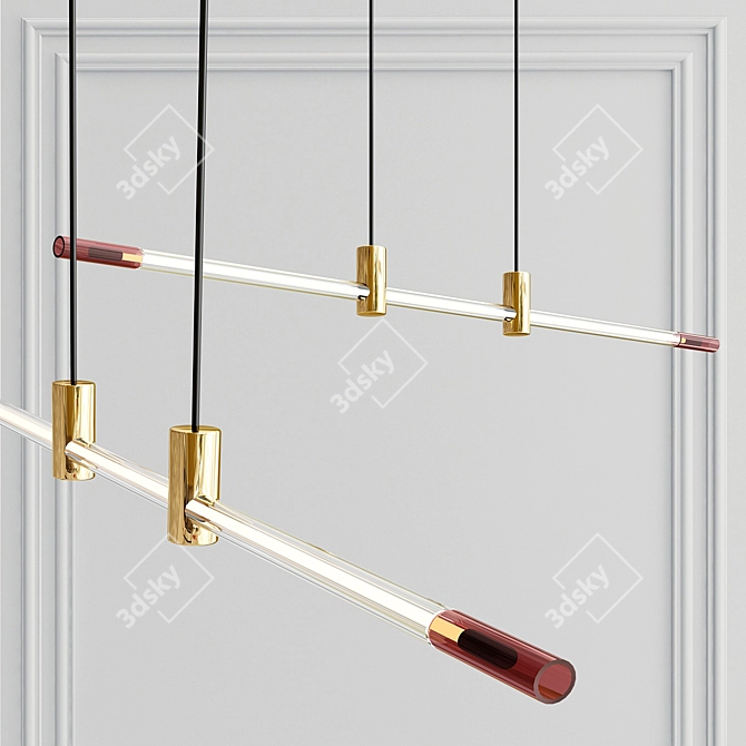 RA LED Line Linear Suspension: Contemporary Stylish Lighting 3D model image 1