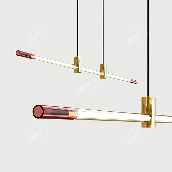 RA LED Line Linear Suspension: Contemporary Stylish Lighting 3D model image 3