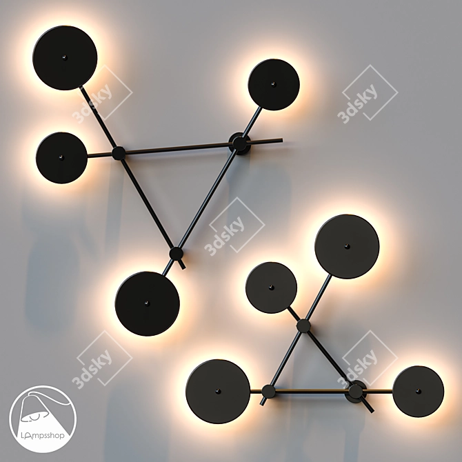 Modern Geometry Wall Sconce 3D model image 1