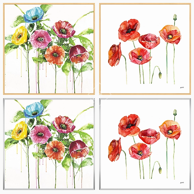 Elegant Wall Art Set with Multiple Frame Options 3D model image 3