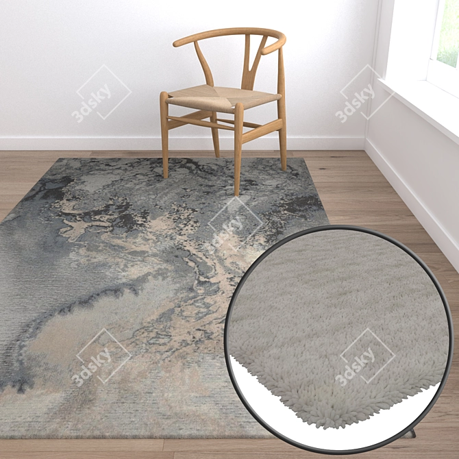 Premium Quality 3-Piece Carpet Set 3D model image 5