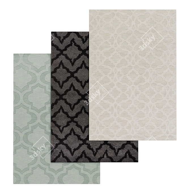 Luxury Rug Set: High-quality Textures, Versatile Usage 3D model image 1